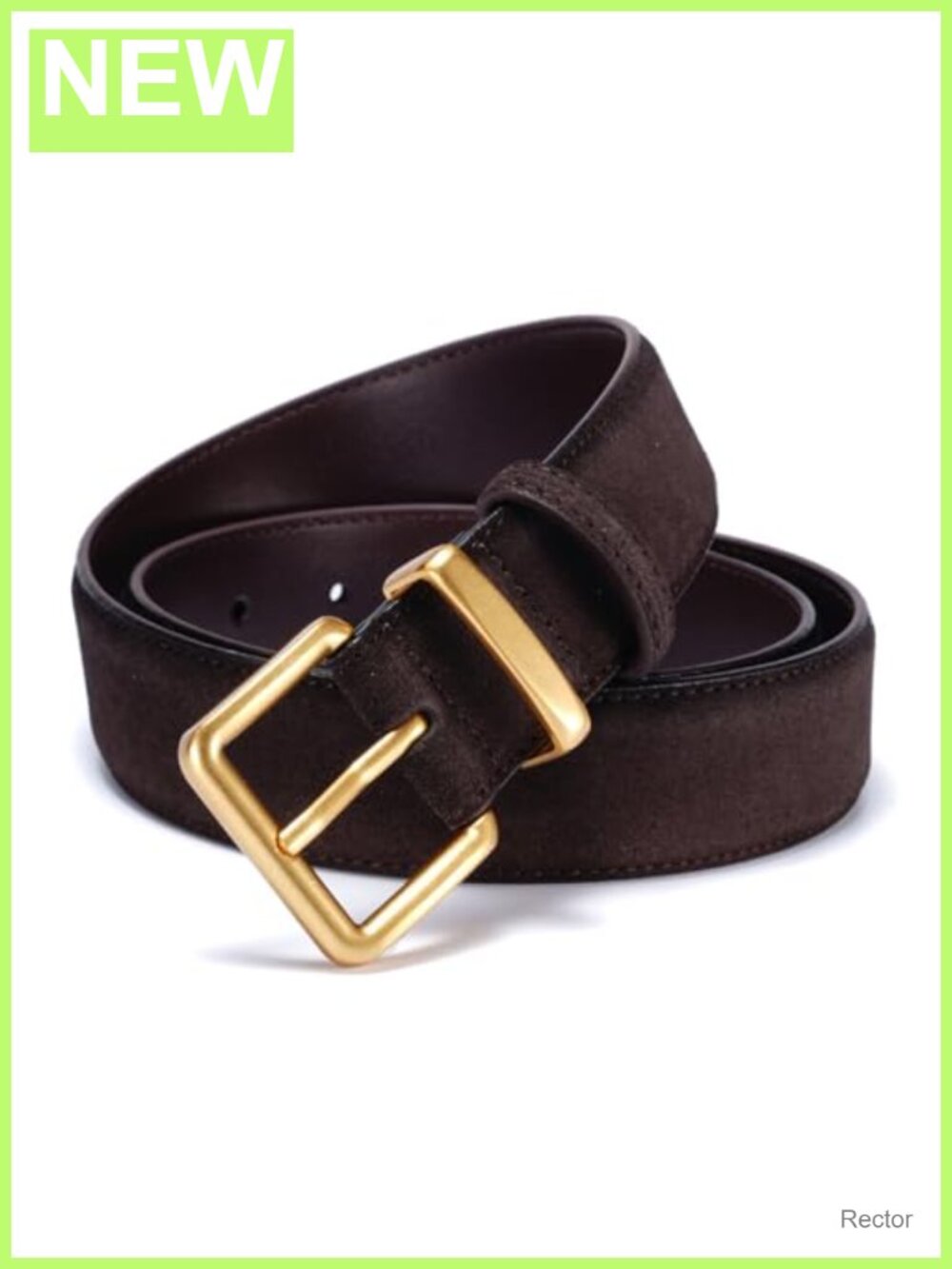 Wide Suede Belt with Square Gold Alloy Buckle for Dresses Jeans
